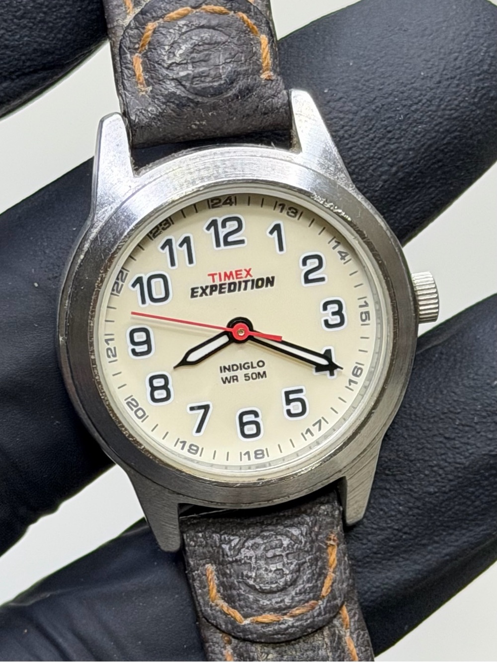 Timex Expedition T41181 Indiglo Silver-Tone SS Cream Dial 27mm Ladies’ Watch